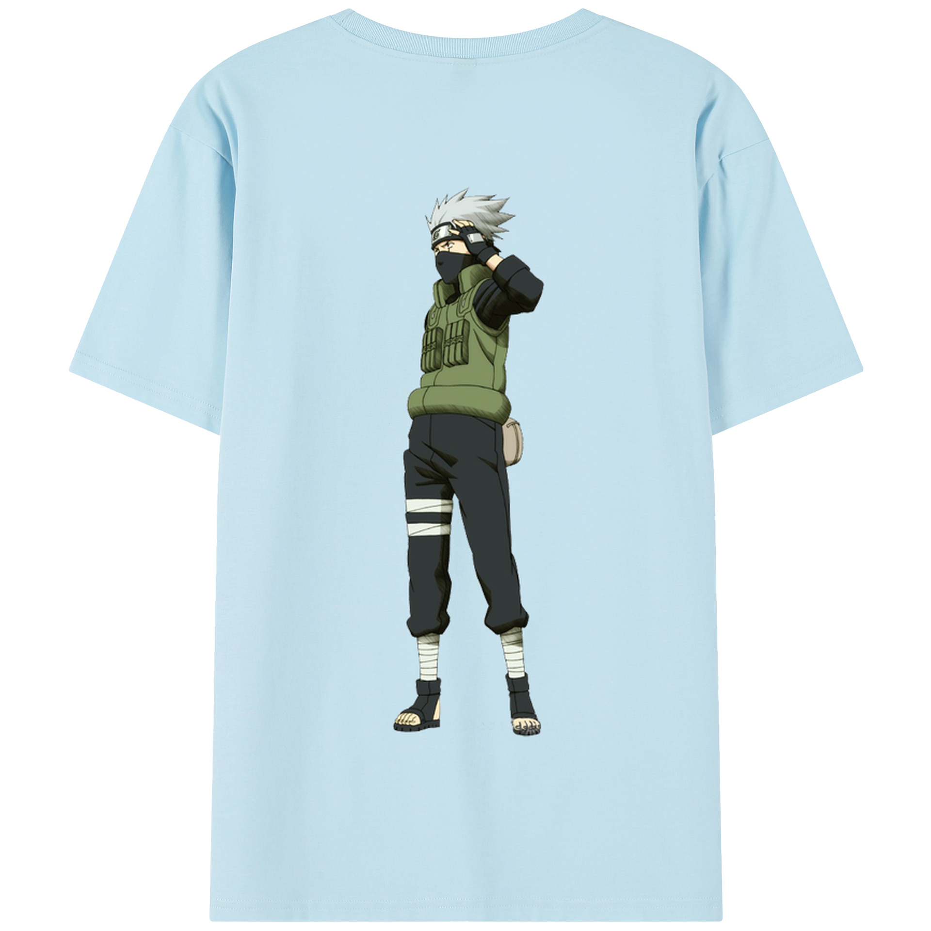 （画像用） NARUTO -ナルト- はたけ カカシ Hatake Kakashi 綿100％半袖Tシャツ（背面プリント）